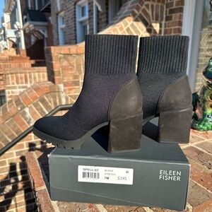 Eileen Fisher Women's Black Stretch Ankle Boots NWT